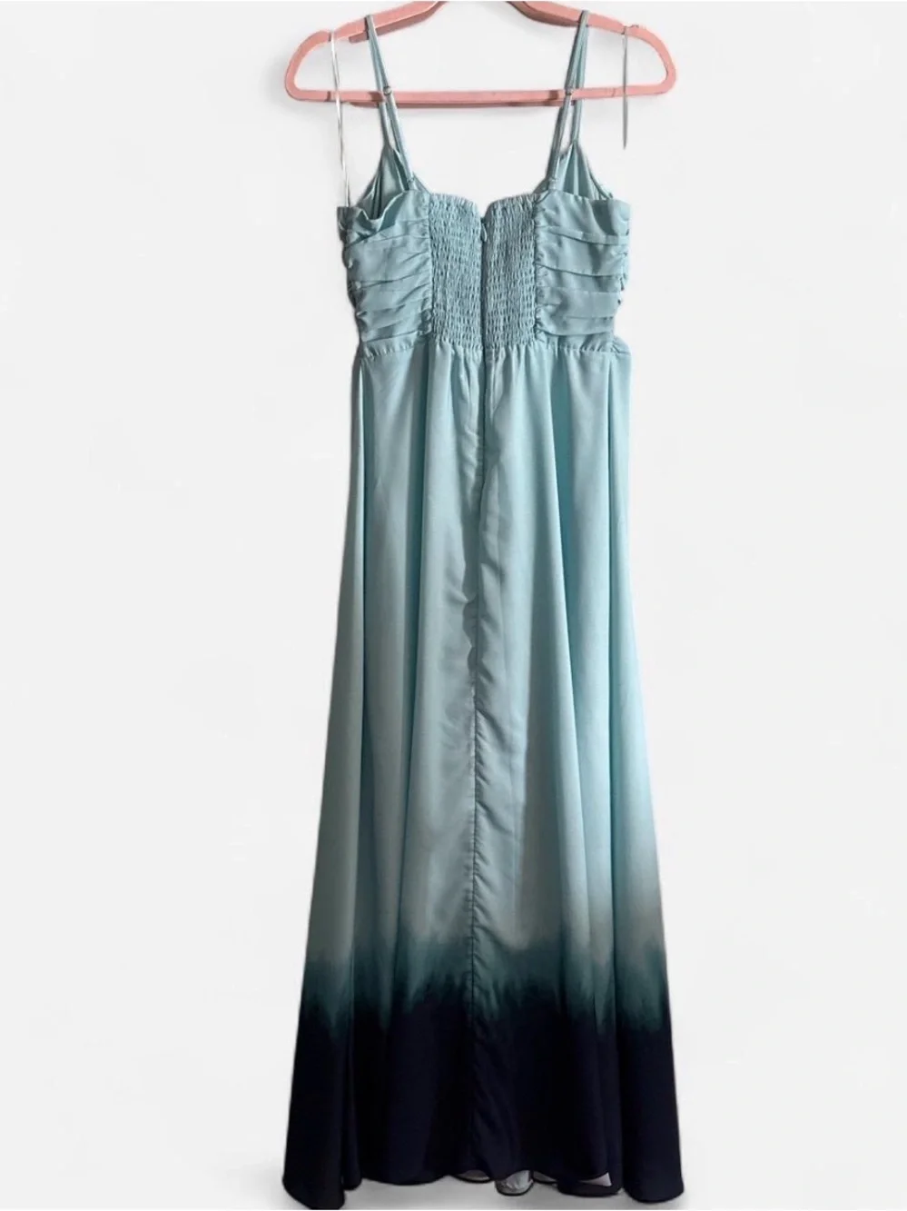 Abercrombie & Fitch Light Blue to Navy Ombre Bra Free Hardware Maxi Dress M